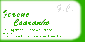 ferenc csaranko business card